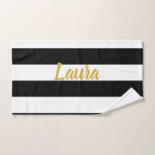 Benutzerdefinierte Imitate Goldtext auf Schwarz un Badhandtuch Set (Handtuch)