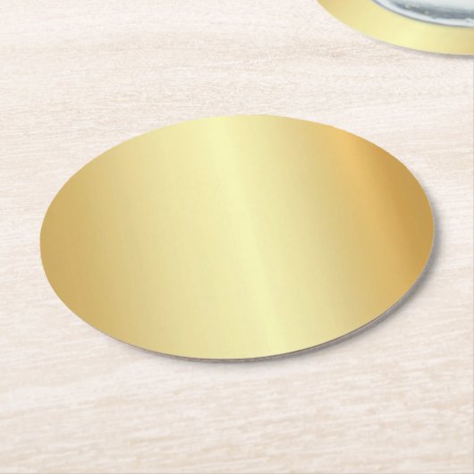 Benutzerdefinierte Imitate Goldvorlage Elegant Mod Runder Pappuntersetzer (Angewinkelt)