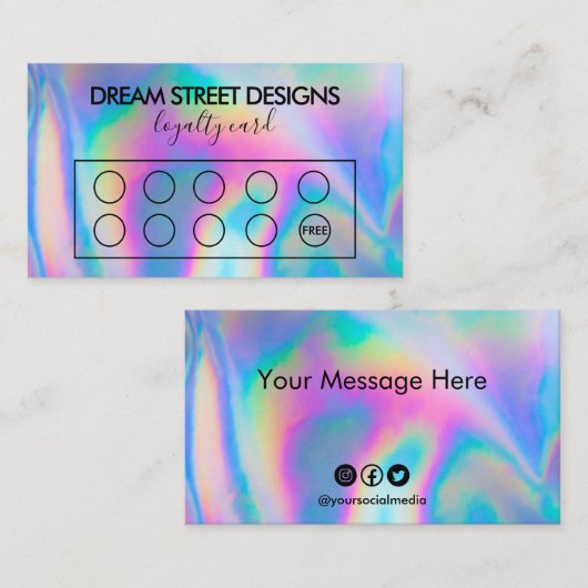 Benutzerdefinierte Imitate Holographic Loyalty Car Visitenkarte (Vorne/Hinten)