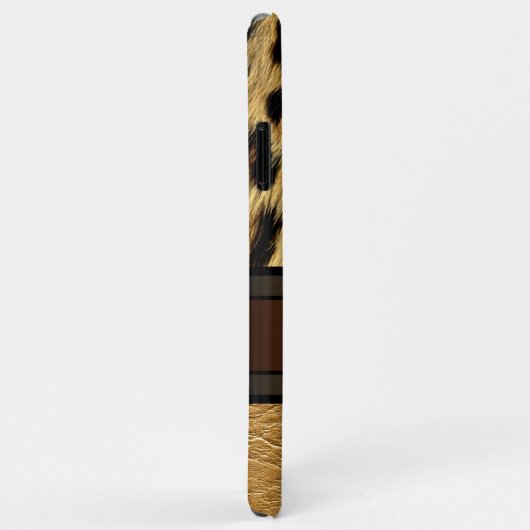 Benutzerdefinierte Imitate Leopard Skin Gold Leder Case-Mate iPhone Hülle (Hinten/Rechts)