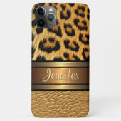 Benutzerdefinierte Imitate Leopard Skin Gold Leder Case-Mate iPhone Hülle (Rückseite)