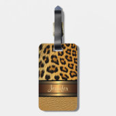 Benutzerdefinierte Imitate Leopard Skin Gold Leder Gepäckanhänger (Rückseite vertikal)