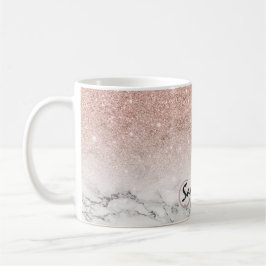 Benutzerdefinierte Imitate Rose Rosa Glitzer ombre Kaffeetasse