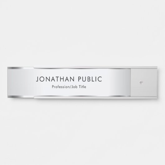 Benutzerdefinierte Imitate Silver Elegante moderne Türschild (Vorderseite )