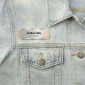 Benutzerdefinierte Imitate Silver Script Text Temp Namensschild (Beispiel)