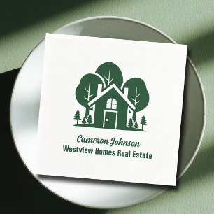 Benutzerdefinierte Immobilienfirma Wald Open House Serviette