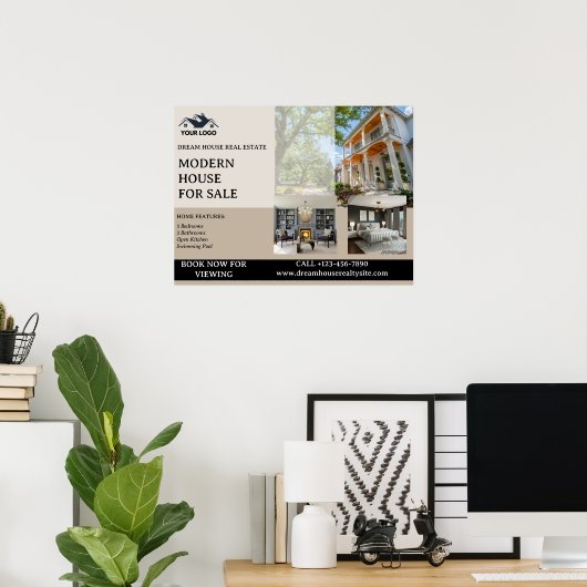 Benutzerdefinierte Immobilienwerbung Poster (Heimbüro)