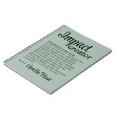 Benutzerdefinierte Impact Creator Definition Würdi Notizblock (Linke Seite)