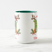 Benutzerdefinierte Initiale M Weihnachtsmann frohe Tasse (Zentrum)