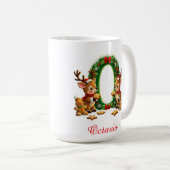Benutzerdefinierte Initiale O frohe Weihnachten  Kaffeetasse (VorderseiteRechts)