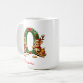 Benutzerdefinierte Initiale O frohe Weihnachten  Kaffeetasse (Vorderseite Links)