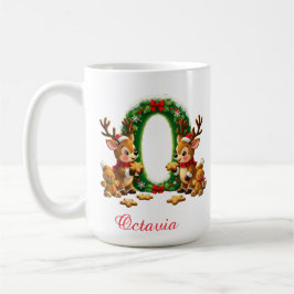 Benutzerdefinierte Initiale O frohe Weihnachten Kaffeetasse