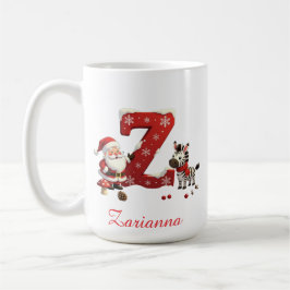 Benutzerdefinierte Initiale Z Frohe Weihnachten Kaffeetasse