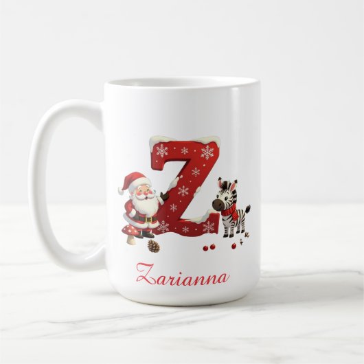 Benutzerdefinierte Initiale Z Frohe Weihnachten Kaffeetasse (Links)