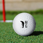 Benutzerdefinierte Initialen der Monogram Man Golf Golfball