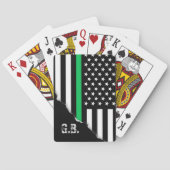 Benutzerdefinierte Initialen des Flag-Flag-Flag-Fl Spielkarten (Rückseite)