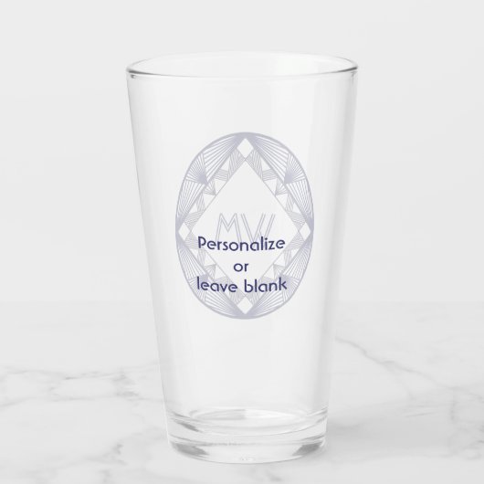 Benutzerdefinierte Initialen Elegant Manly Navy Bl Glas (Rückseite)