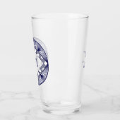 Benutzerdefinierte Initialen Elegant Manly Navy Bl Glas (Links)