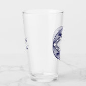 Benutzerdefinierte Initialen Elegant Manly Navy Bl Glas (Rechts)