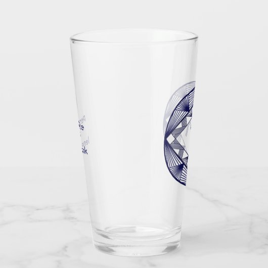 Benutzerdefinierte Initialen Elegant Manly Navy Bl Glas (Rechts)