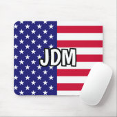 Benutzerdefinierte Initialen für amerikanische Fla Mousepad (Mit Mouse)