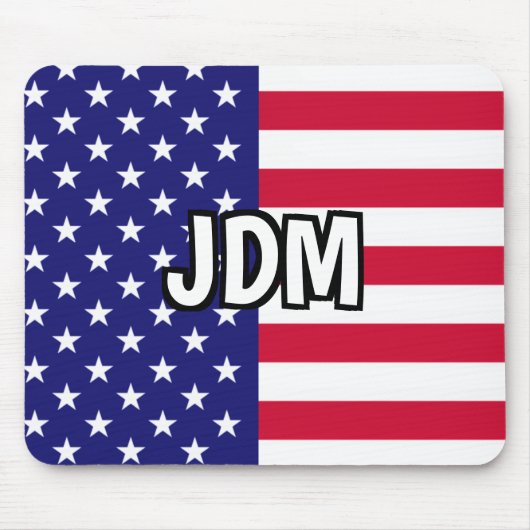 Benutzerdefinierte Initialen für amerikanische Fla Mousepad (Vorne)