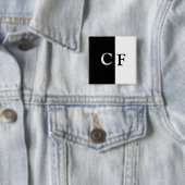 benutzerdefinierte Initialen in Schwarzweiß Button (Beispiel)