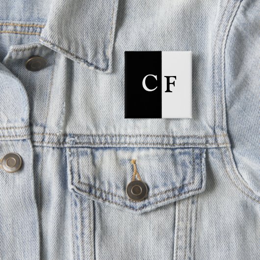 benutzerdefinierte Initialen in Schwarzweiß Button (Beispiel)