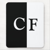 benutzerdefinierte Initialen in Schwarzweiß Mousepad (Vorne)