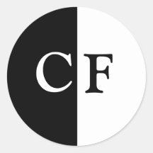 benutzerdefinierte Initialen in Schwarzweiß