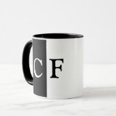 benutzerdefinierte Initialen in Schwarzweiß Tasse (Vorderseite Links)