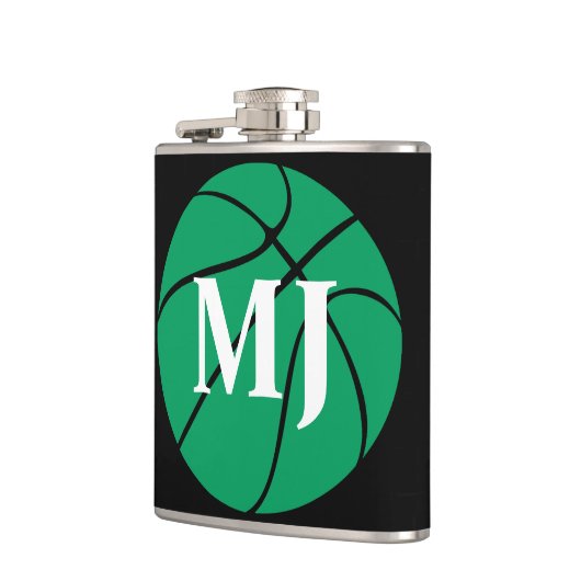 Benutzerdefinierte Initialen oder Anzahl eines grü Flachmann (Links)