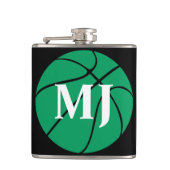 Benutzerdefinierte Initialen oder Anzahl eines grü Flachmann (Vorderseite)