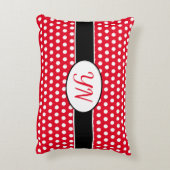 Benutzerdefinierte Initialen Polka Dot Dekokissen (Rückseite(Vertikal))