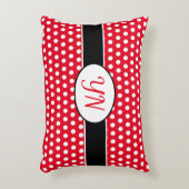 Benutzerdefinierte Initialen Polka Dot Dekokissen (Vorderseite(Vertikal))