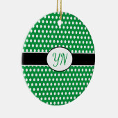 Benutzerdefinierte Initialen Polka Dot Keramik Ornament (Rechts)
