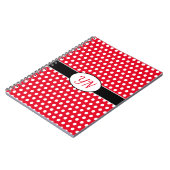 Benutzerdefinierte Initialen Polka Dot Notizblock (Linke Seite)