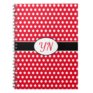 Benutzerdefinierte Initialen Polka Dot Notizblock