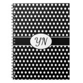 Benutzerdefinierte Initialen Polka Dot Notizblock (Vorderseite)