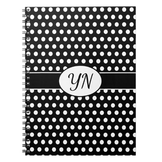 Benutzerdefinierte Initialen Polka Dot Notizblock (Vorderseite)