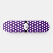 Benutzerdefinierte Initialen Polka Dot Skateboard (Horizontal)