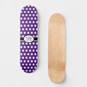 Benutzerdefinierte Initialen Polka Dot Skateboard (Vorderseite)