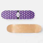 Benutzerdefinierte Initialen Polka Dot Skateboard (Horizontal)
