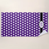 Benutzerdefinierte Initialen Polka Dot Strandtuch (Vorderseite)