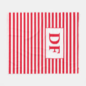 Benutzerdefinierte Initialen rot/weiß Streifen Fle Fleecedecke (Vorderseite (Horizontal))
