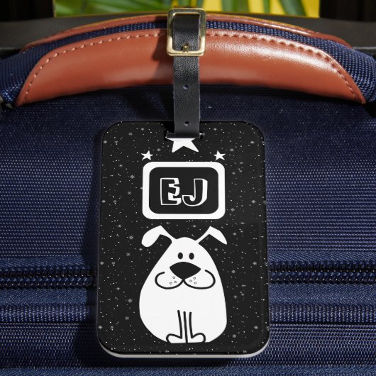 Benutzerdefinierte Initials Dog-Themed Gepäckanhänger (Vorderseite Insitu 2)