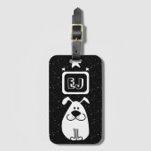 Benutzerdefinierte Initials Dog-Themed Gepäckanhänger (Vorderseite Vertikal)