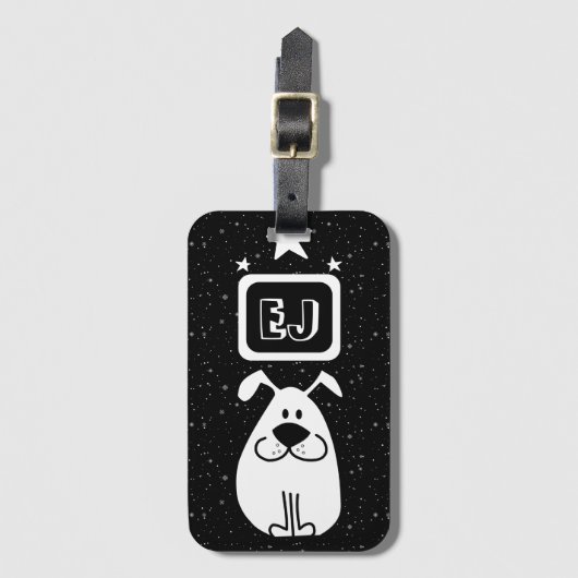 Benutzerdefinierte Initials Dog-Themed Gepäckanhänger (Vorderseite Vertikal)