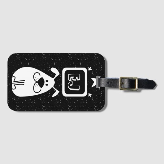 Benutzerdefinierte Initials Dog-Themed Gepäckanhänger (Vorderseite (Horizontal))