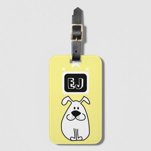 Benutzerdefinierte Initials Dog-Themed Gepäckanhänger (Vorderseite Vertikal)